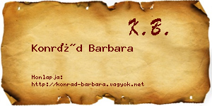 Konrád Barbara névjegykártya